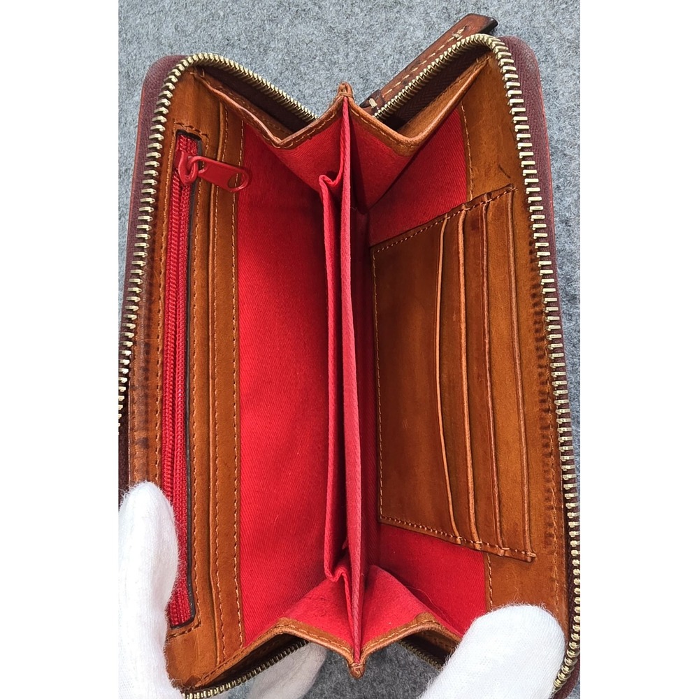 Vintage Dooney & Bourke Wineberry Nile Collection Zip Around Wallet VGUC - Picture 5 of 10